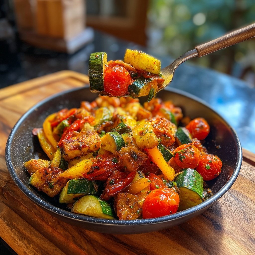 Kalorienarme Gemüsepfanne Vegan