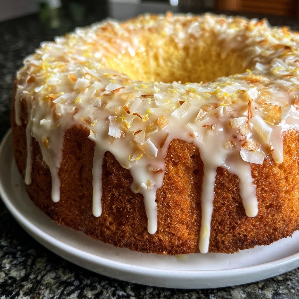 Zitronenkuchen mit Kokosflocken