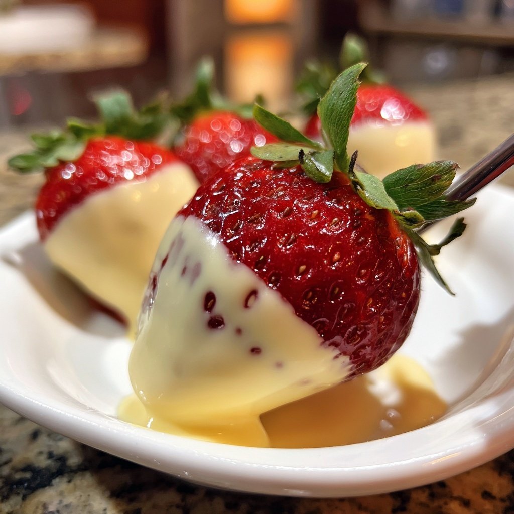 Erdbeeren mit weißer Schokolade
