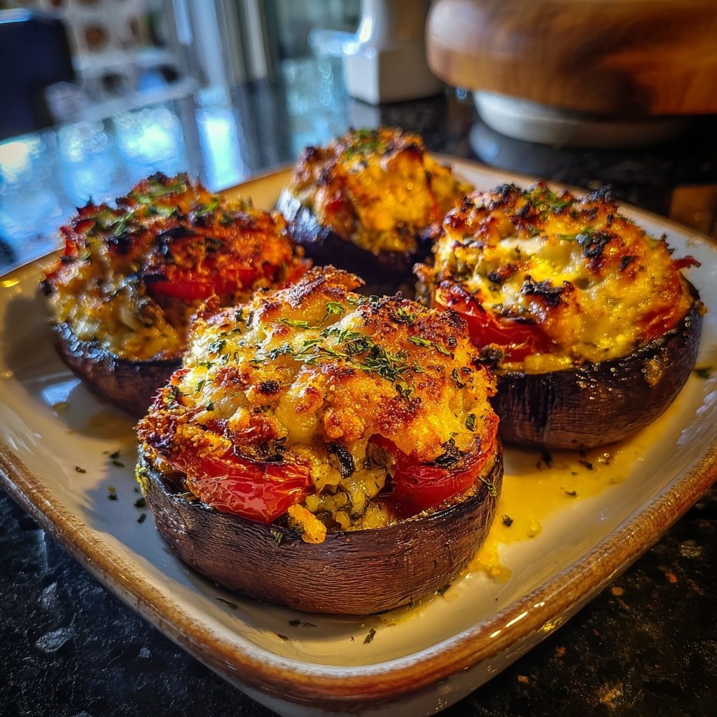 Gefüllte Auberginen mit Tomaten