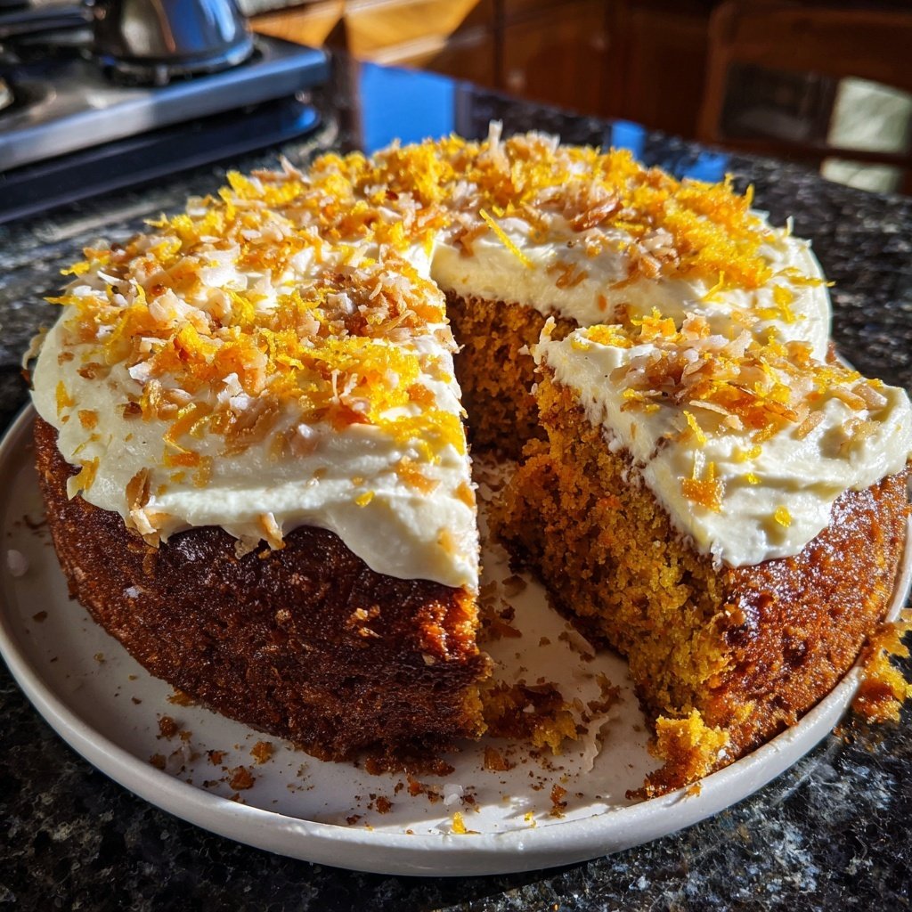 Karottenkuchen Mit Kokosraspeln