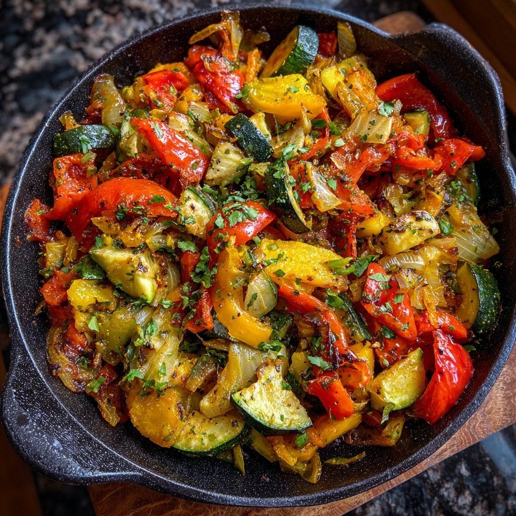 Abendessen mit vegetarischer Pfanne