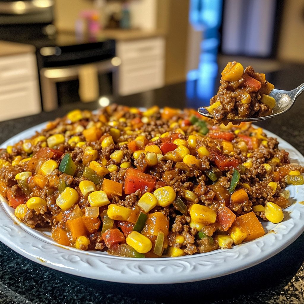 Hackfleisch Mais Pfanne