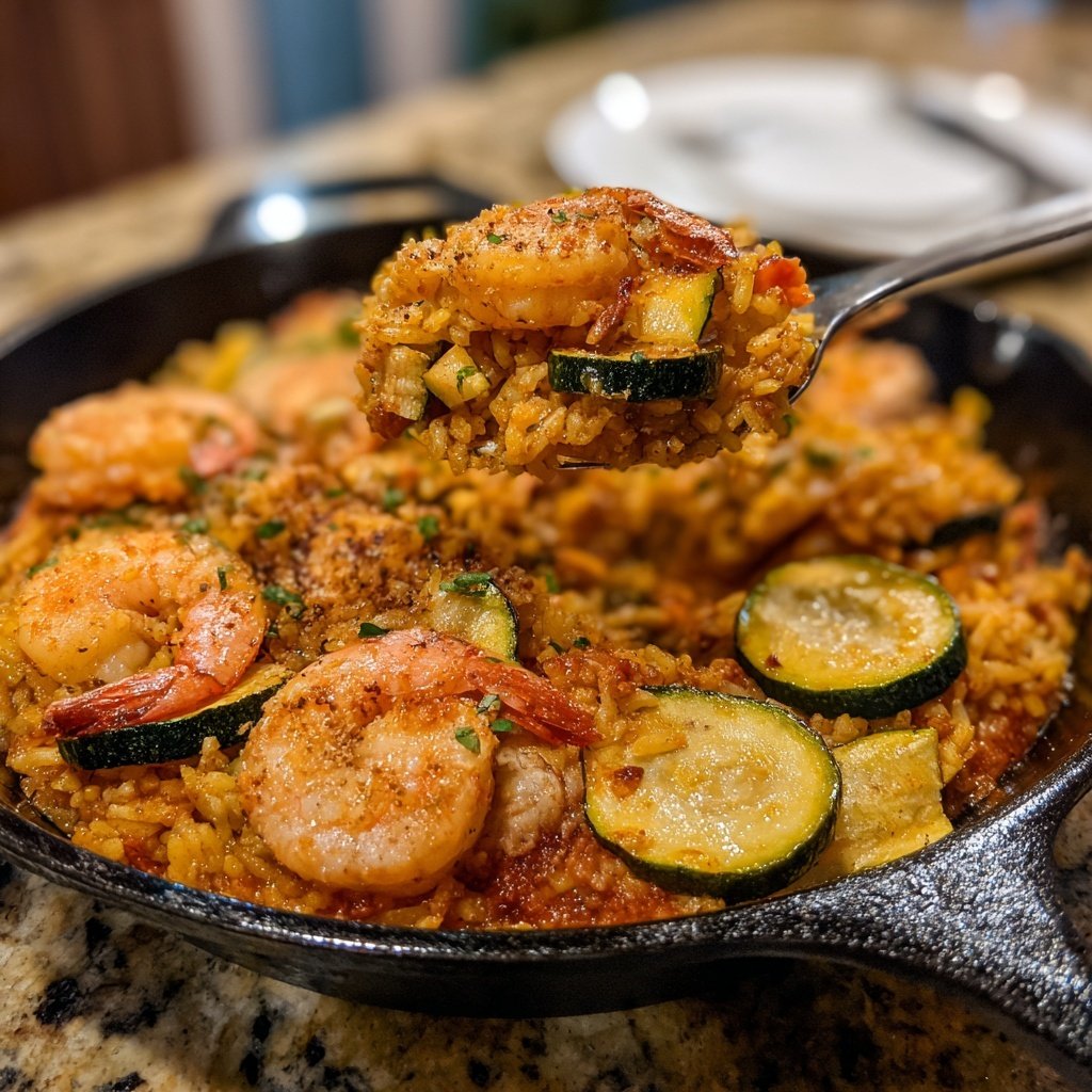 Paella mit Zucchini und Safran