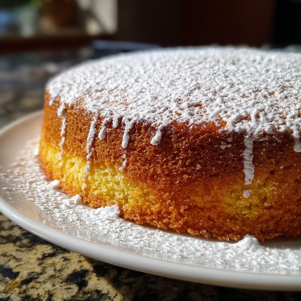 Zitronenkuchen mit Puderzucker