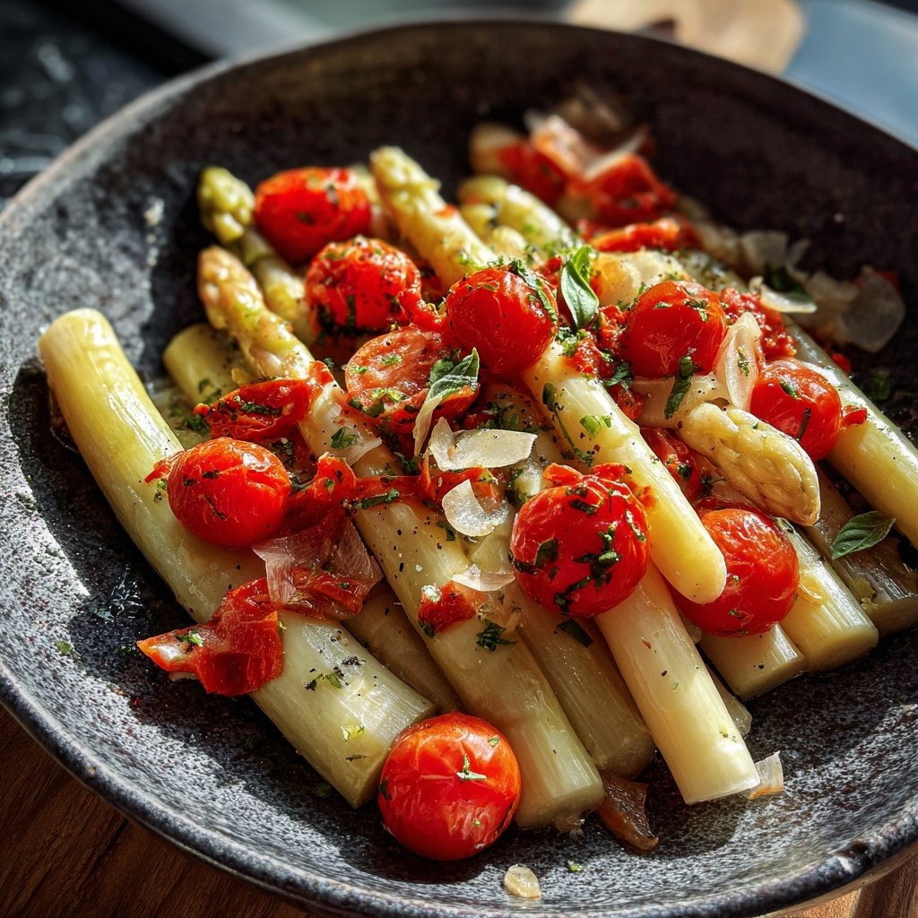 Grüner Spargel Mit Tomaten