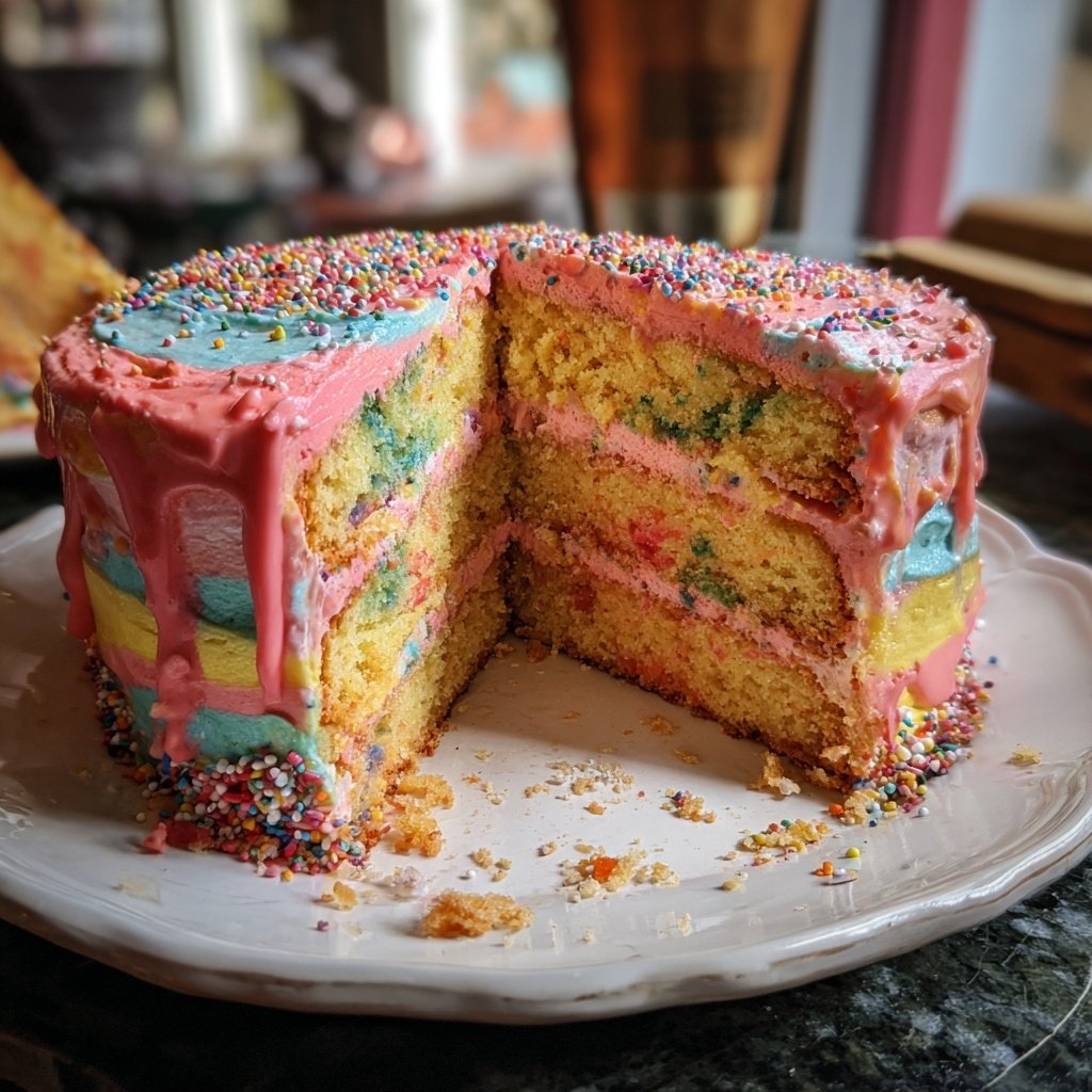 Geburtstagskuchen bunt dekoriert