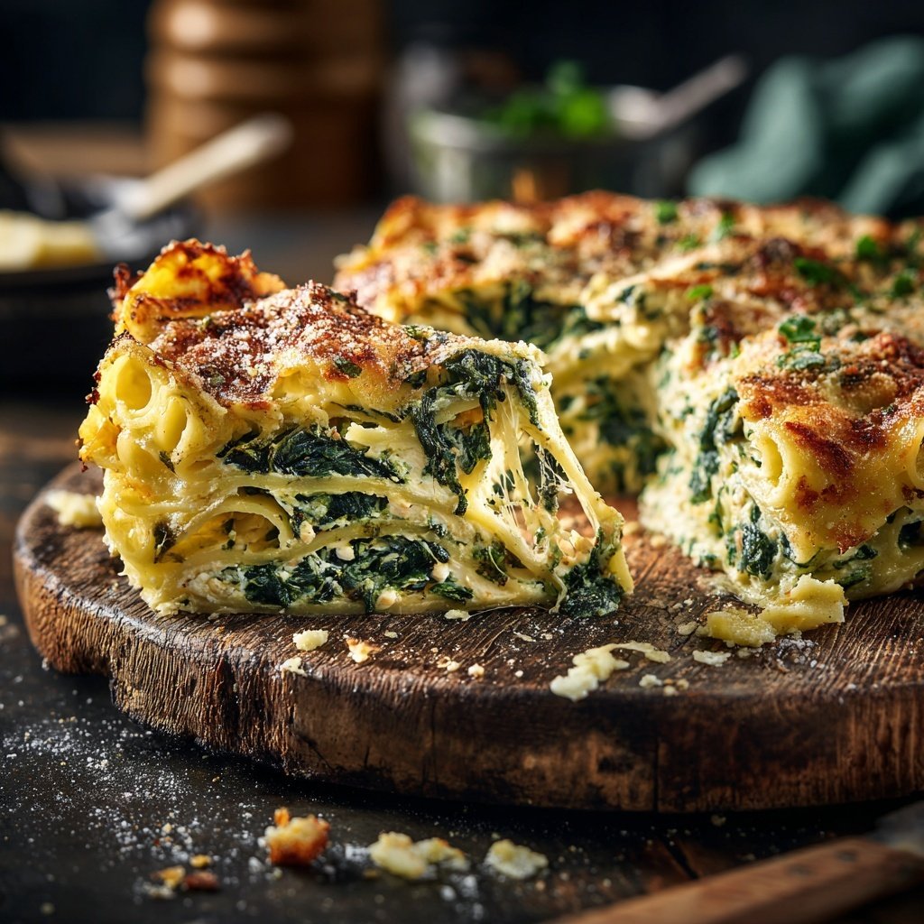 Nudelauflauf mit Ricotta und Spinat