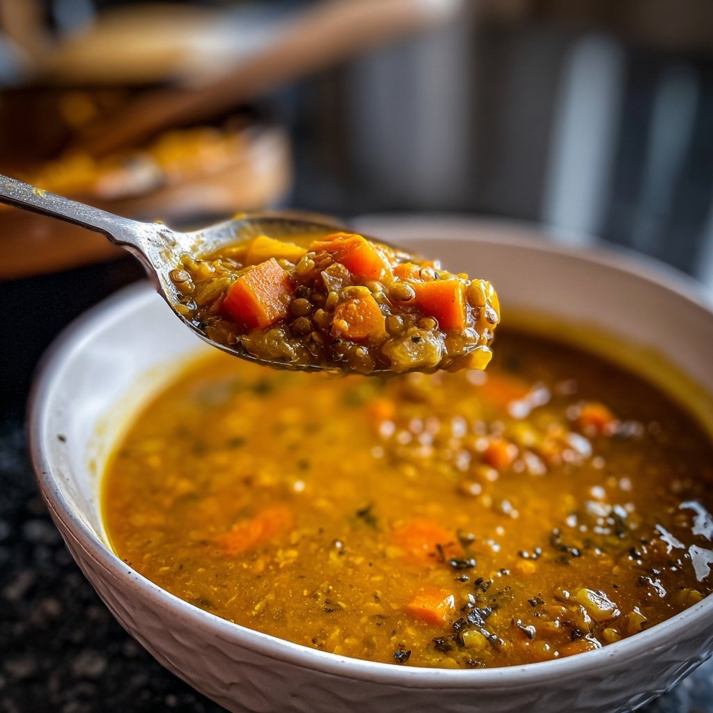 Linsensuppe mit Karotten