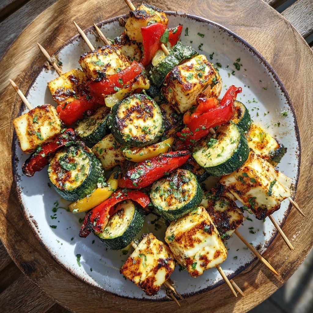 Grill Beilagen Mit Zucchini Halloumi Spießen